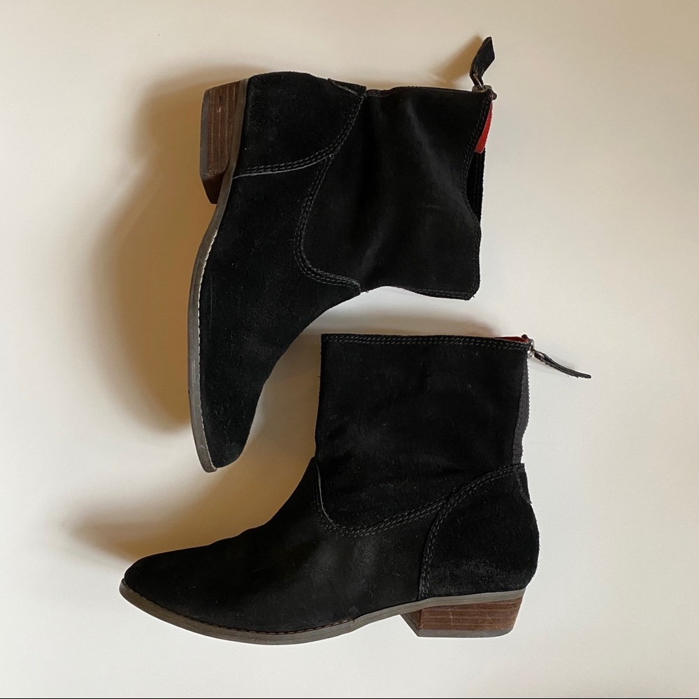 DV by Dolce Vita Black Suede Heeled Booties